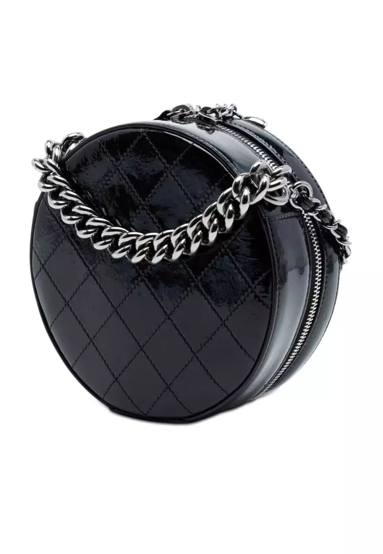 Pre-Loved Chanel Cc Patent Round As Earth Bag