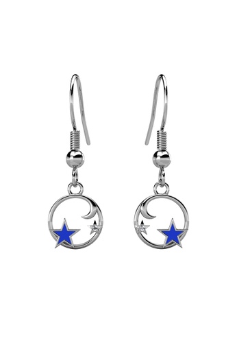 Her Jewellery The Galaxy Hook Earrings (White Gold) - Made with premium grade crystals from Austria FFAB4AC8A09A5DGS_1