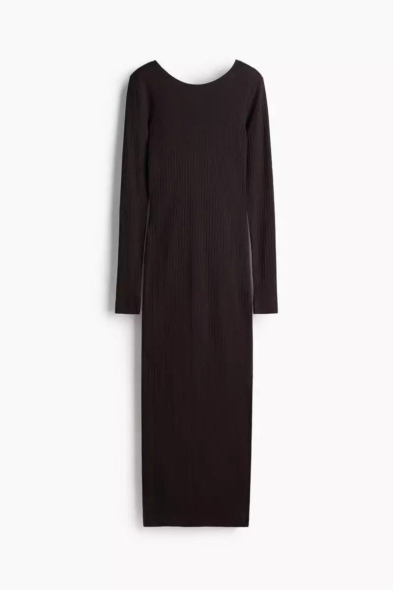Ribbed scoop-back dress