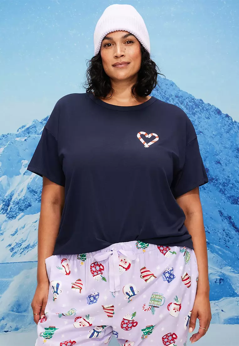 Holiday-Graphic Crew-Neck T-Shirt for Women