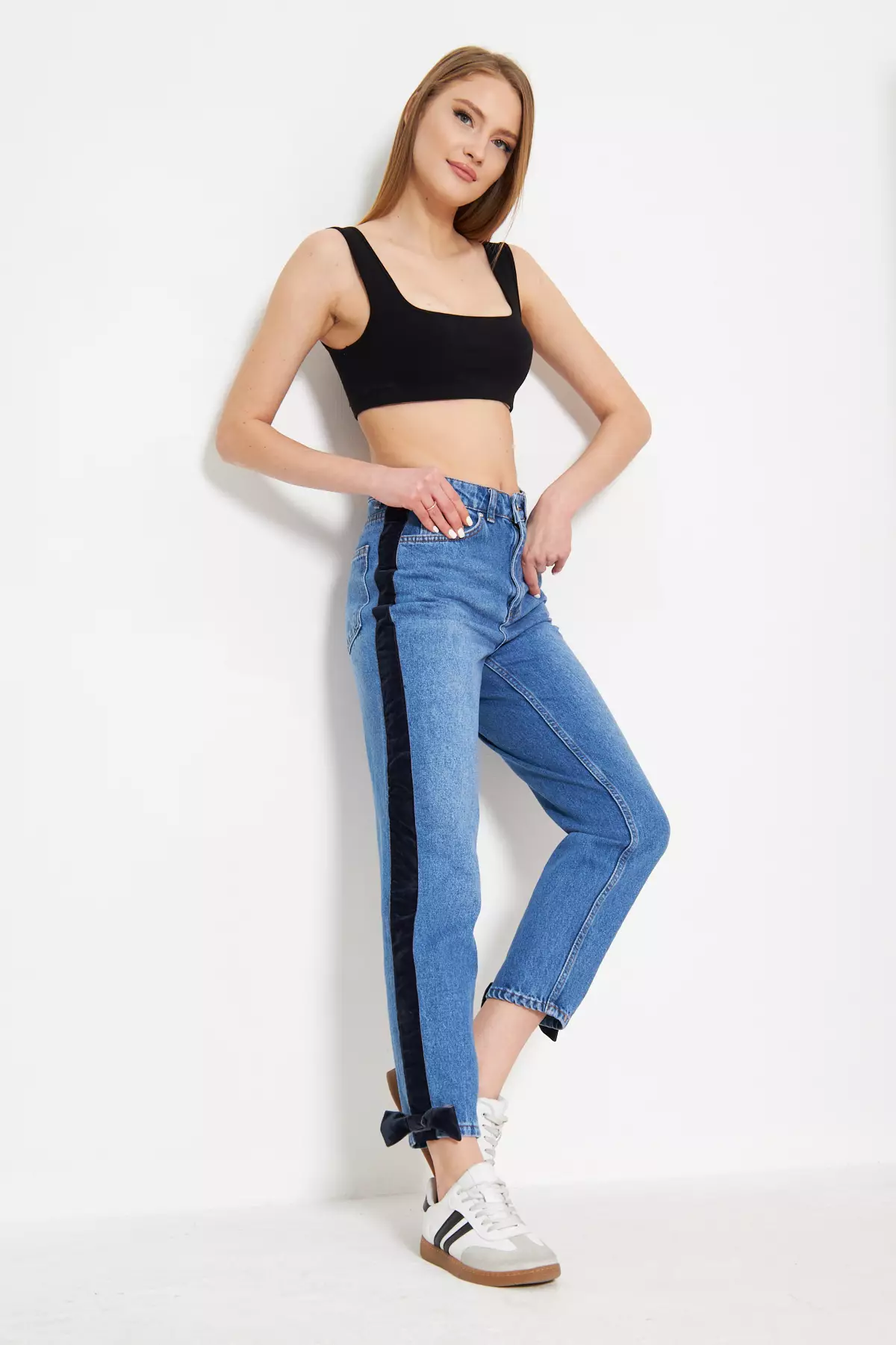 Side Ribbon Jeans Side Ribbon Slash Denim Pants – BUNNY