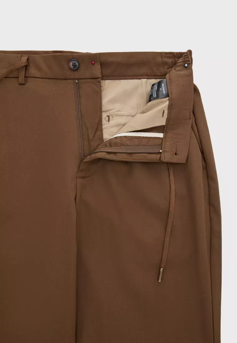 Dull Gold Cooling Drawstring Tapered Trousers