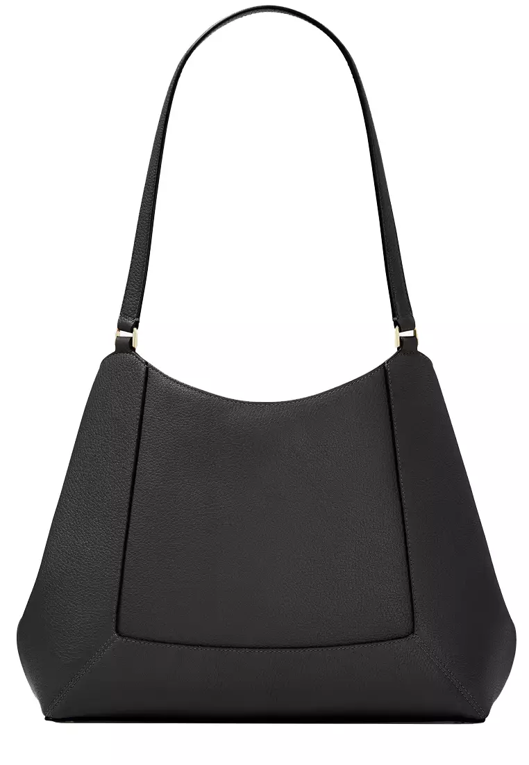 Lena Triple Compartment Shoulder Bag - Black KH435