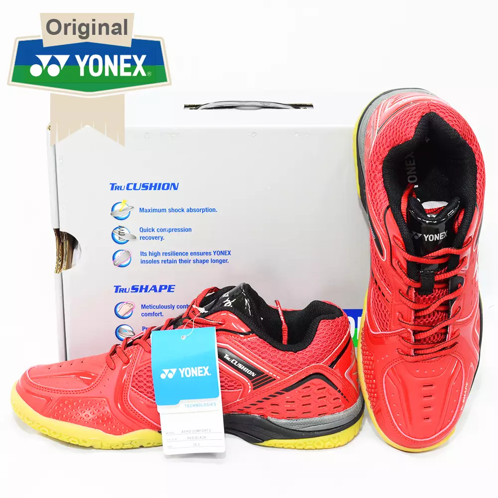 Sepatu Badminton Yonex Aero Comfort 3 Red / Black