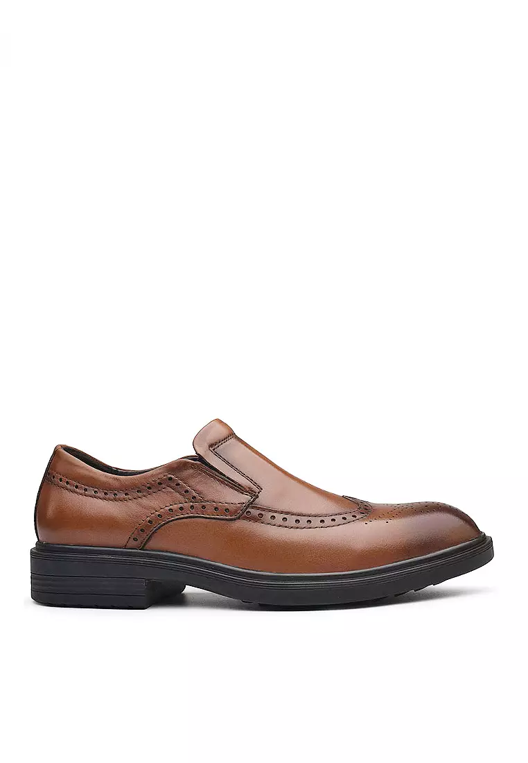 Mens brogue top slip on shoes