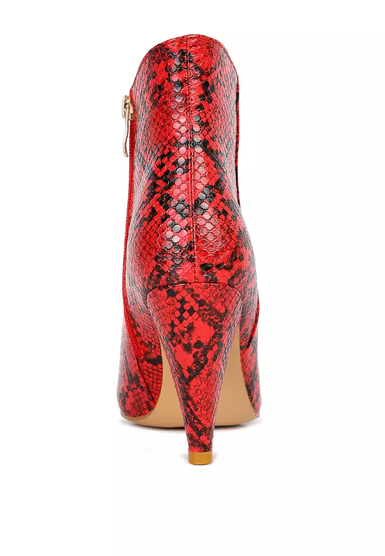 Red heeled ankle boots outlet