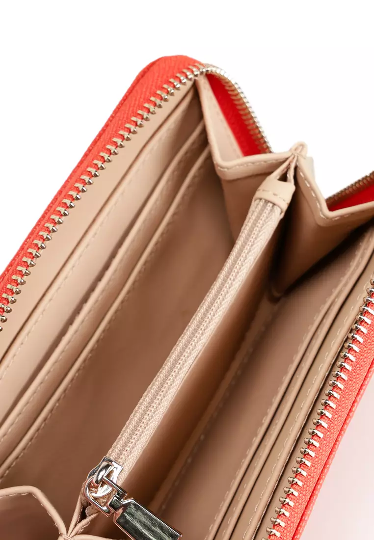 Amorette Signature Logo Medium Zip Around Wallet