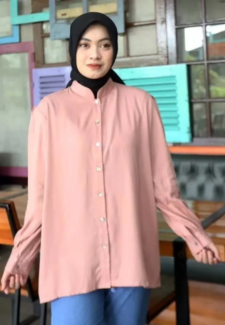 Grenda Shirt [Pink] Kemeja Soft Cotton