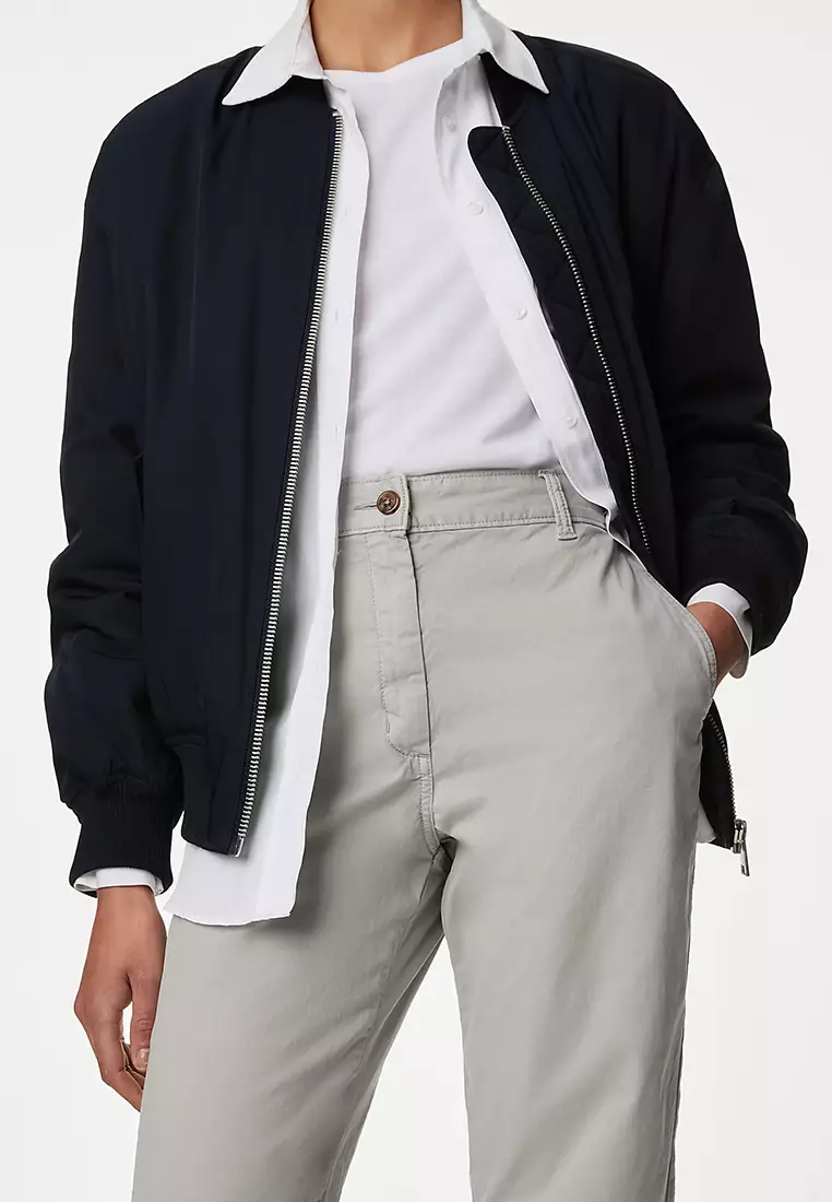 Cotton Rich Tea Dyed Slim Fit Chinos