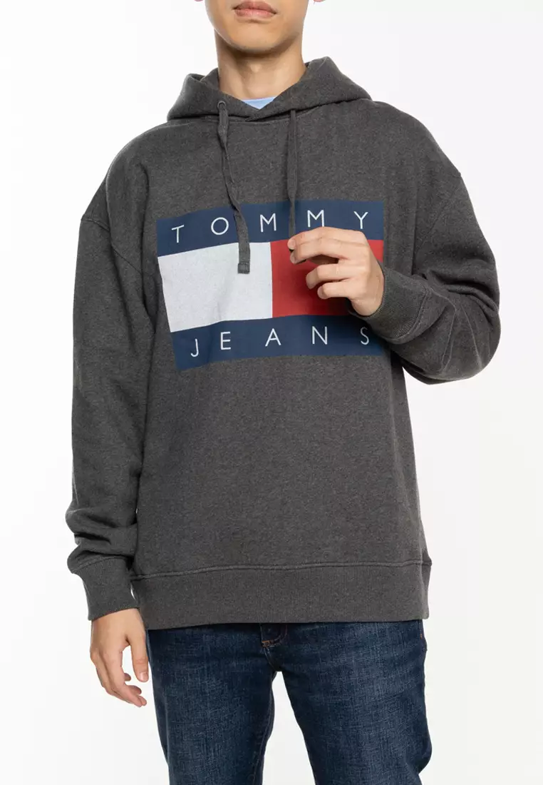 Buy Tommy Hilfiger Flag Badge Mélange Relaxed Hoodie Tommy Jeans