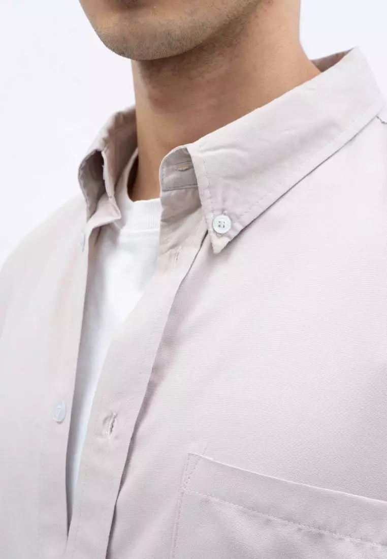 Houseofcuff Kemeja Oversize Jumbo Lengan Pendek Pria Unisex Cream