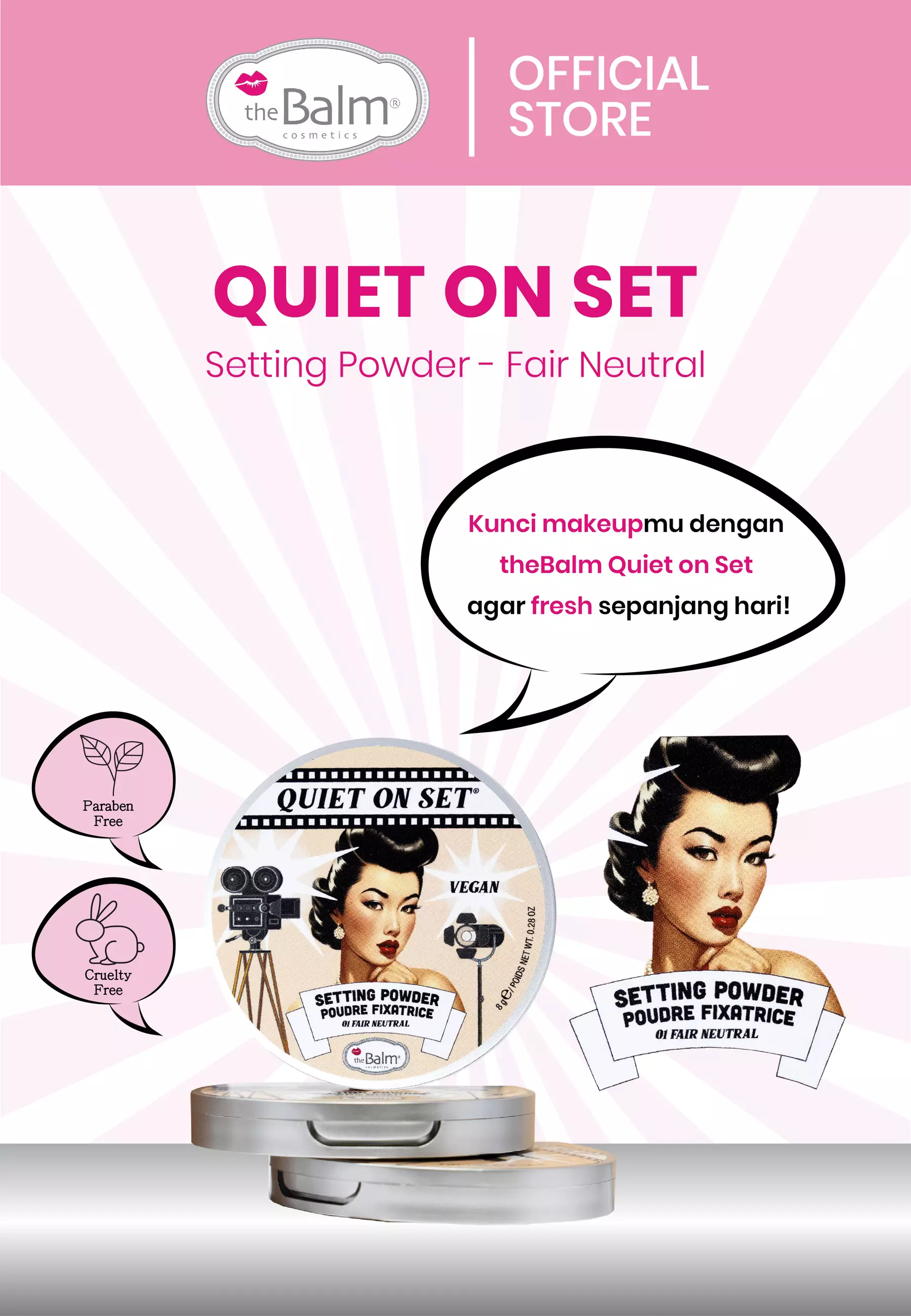 theBalm Quiet On Set Setting Powder - 01 Fair Neutral