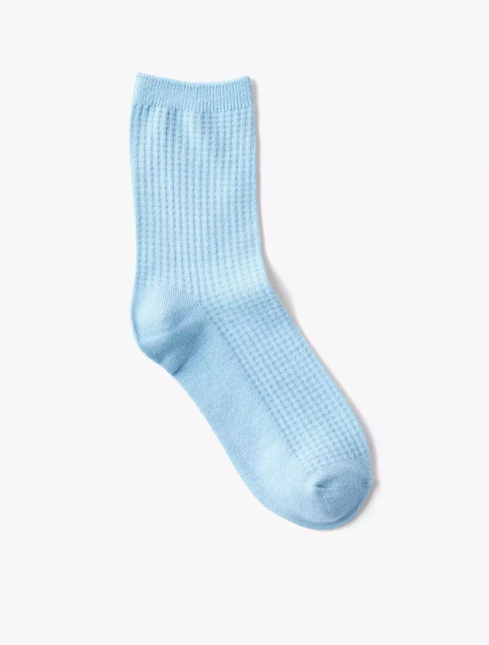 WAFFLE TEXTURED CREW SOCK - Soft Blue