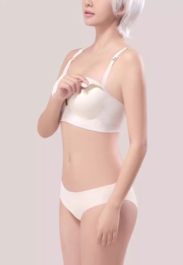 Premium Alina Seamless Nursing Bra in White