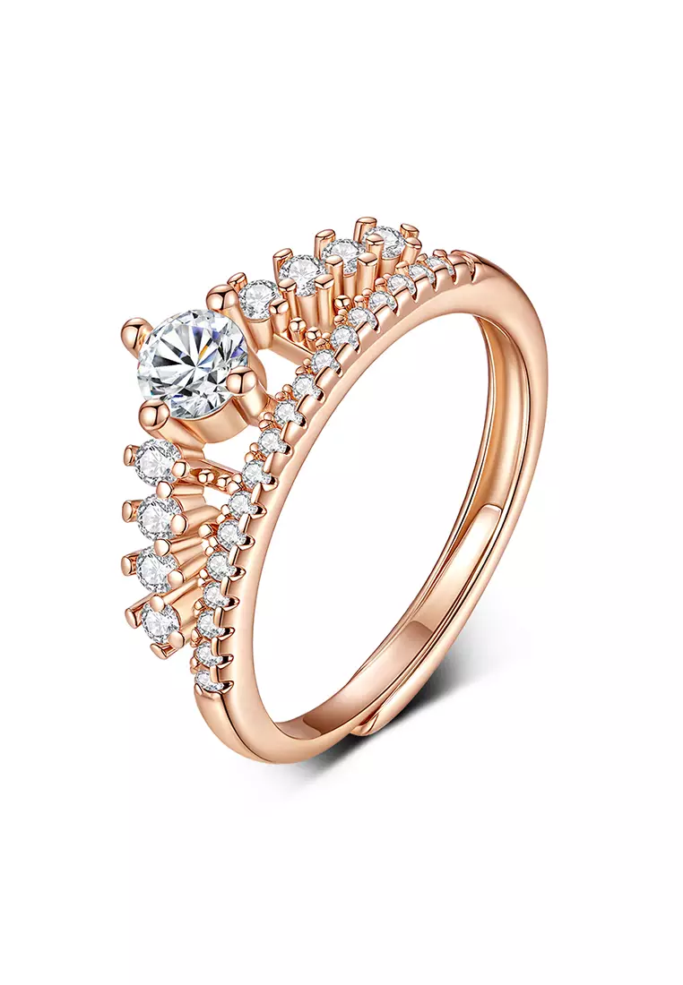 Cincin Wanita Titanium Original Berlian Crown Design Perhiasan Fashion Korea Cincin Cewek Rings Kotak Indah