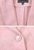 OUNIXUE pink Topstitched Lapel Jacket F48F4AAFD4E7D4GS_6