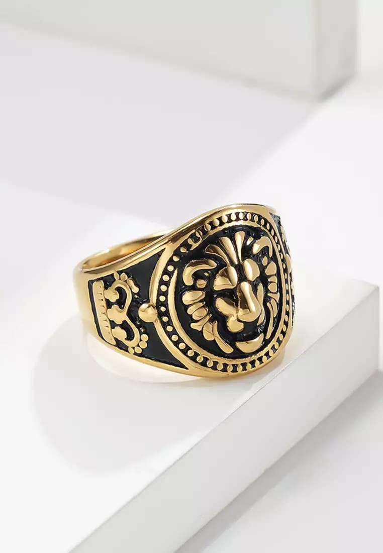 Versace lion head ring outlet