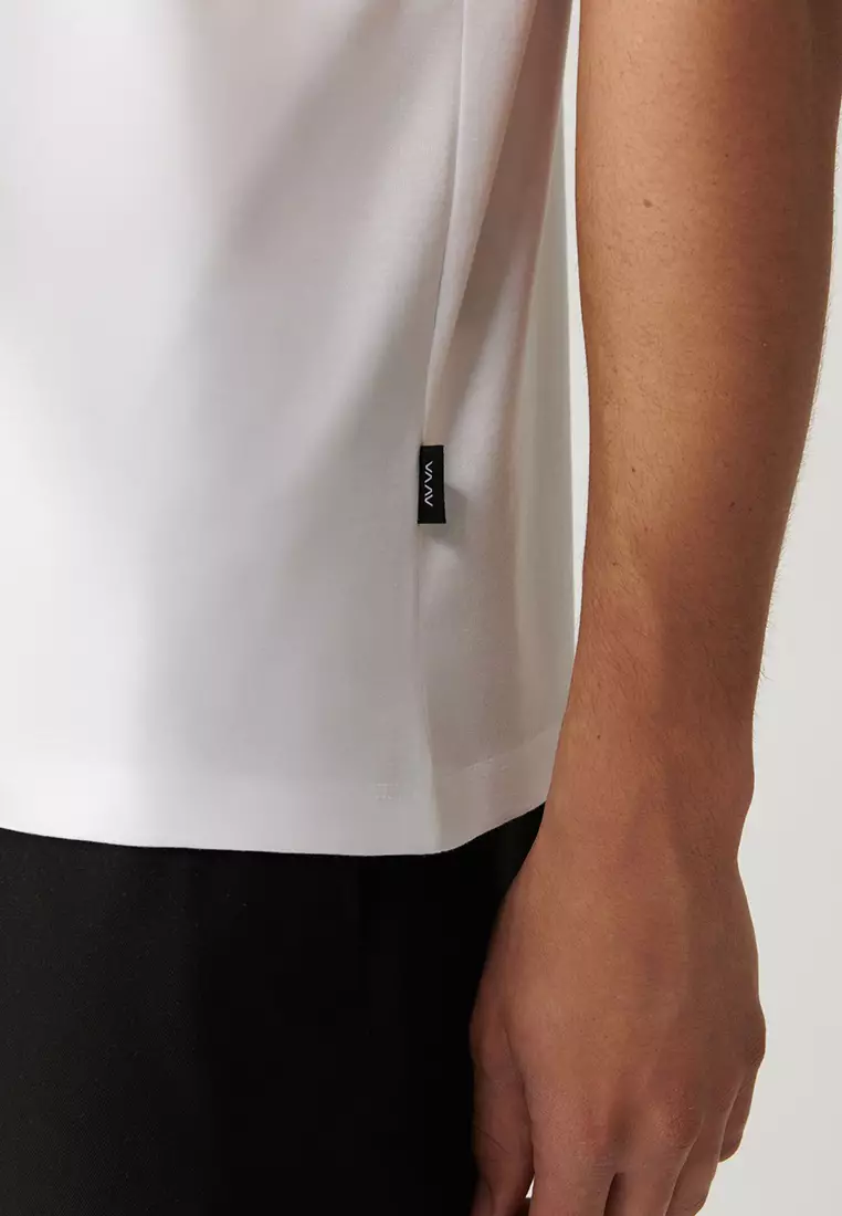 Men's White 100% Cotton Breathable Crew Neck T-Shirt E001000