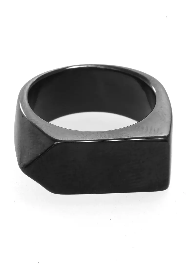 Daisy Aksesoris Fashion Pria Wanita CIncin Uniqe Design Material Titanium ORIGINAL - Black Glossy