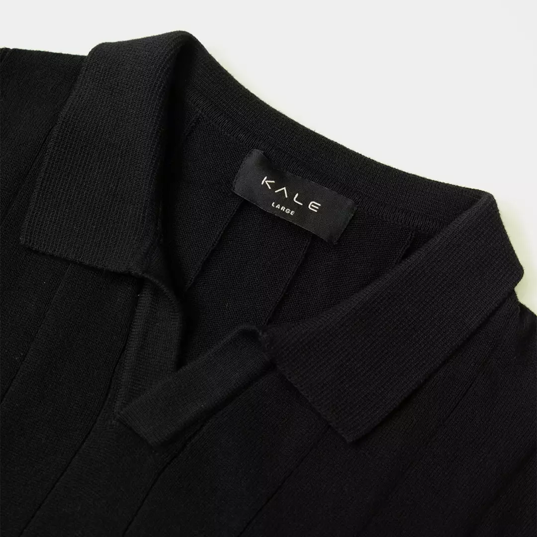 Kale Xander Black / Polo Shirt rajut premium berbahan dasar cotton wool