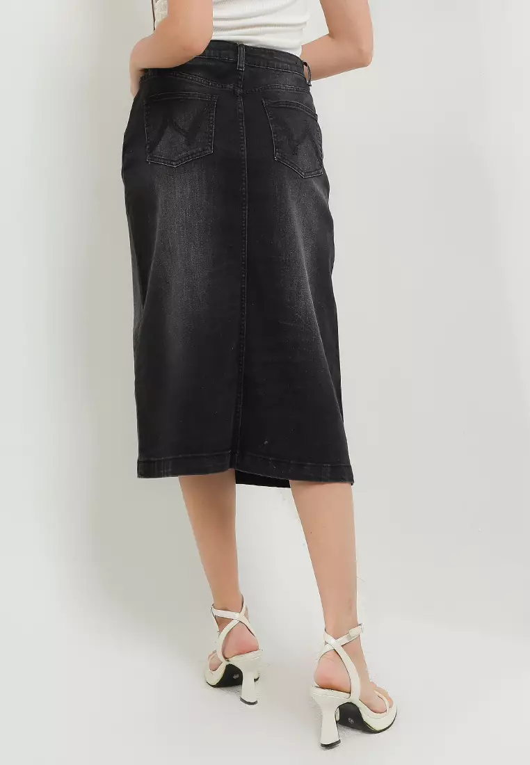 Louby Denim Midi Skirt