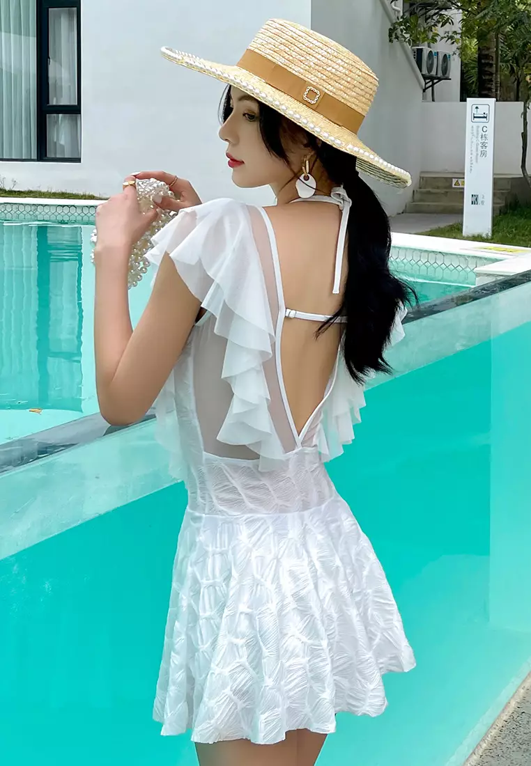 Girls one piece best sale swimsuit with skirt