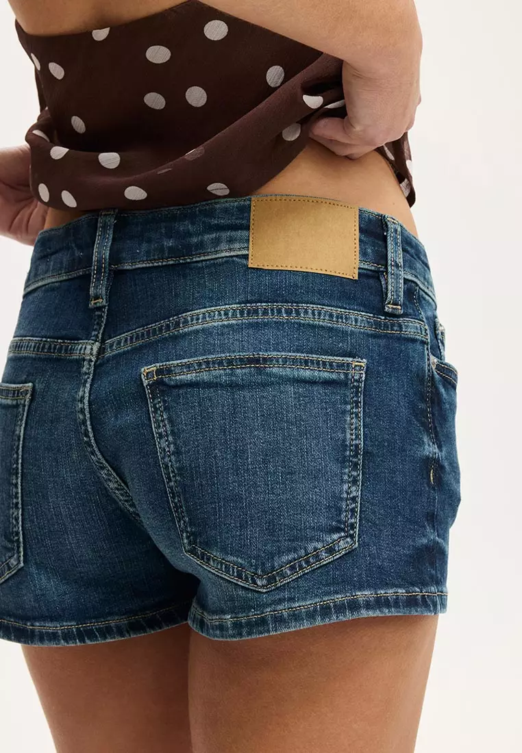 Micro Low Denim Shorts
