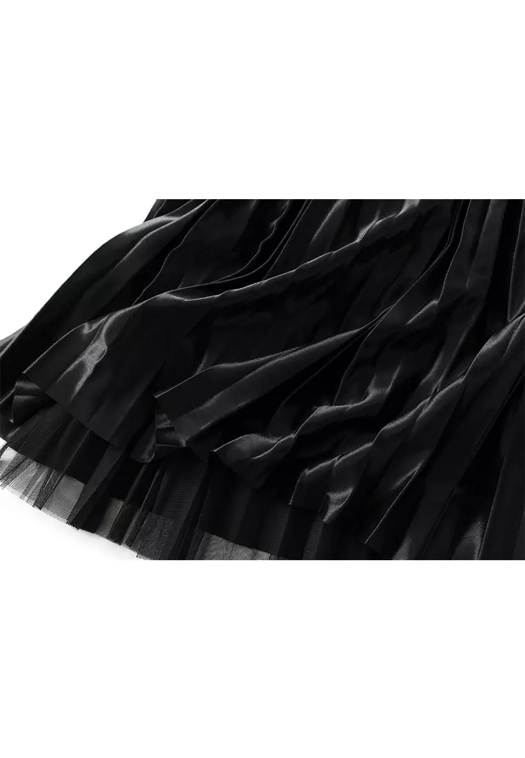 Mesh High Waist Pleated Skirt AF2605