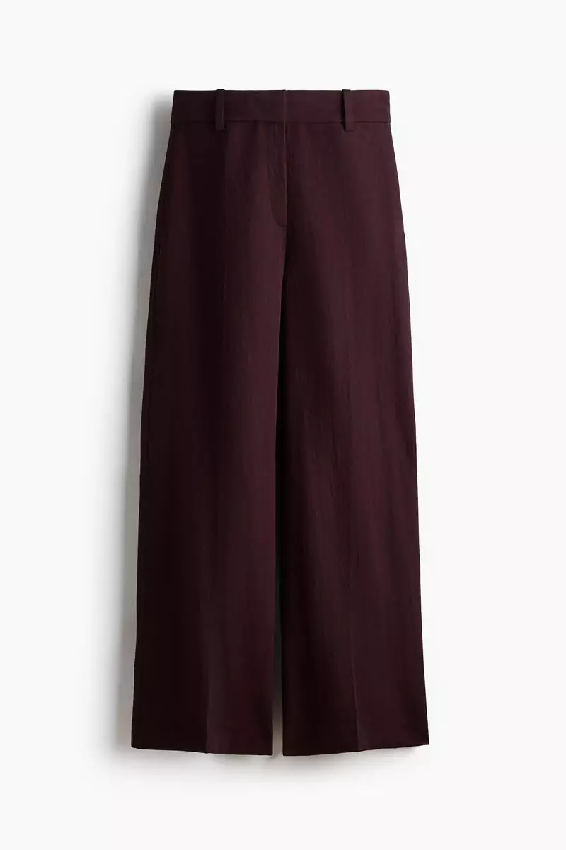 Wide linen-blend trousers