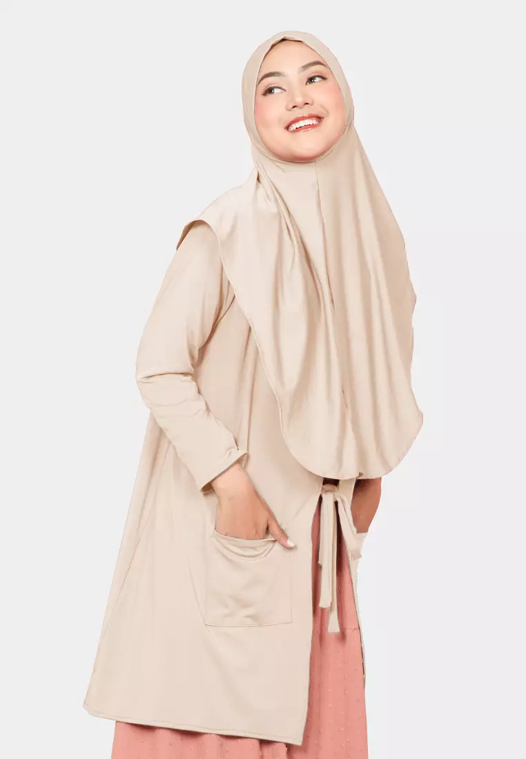 Zelena - Lyora Hijab Outer | Cardigan Bergo Kerudung Wanita - Blush Beige