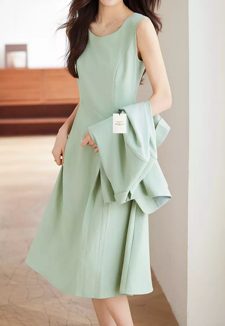 Slim Fit Sleeveless Suit Dress YGH-EQ8909-1