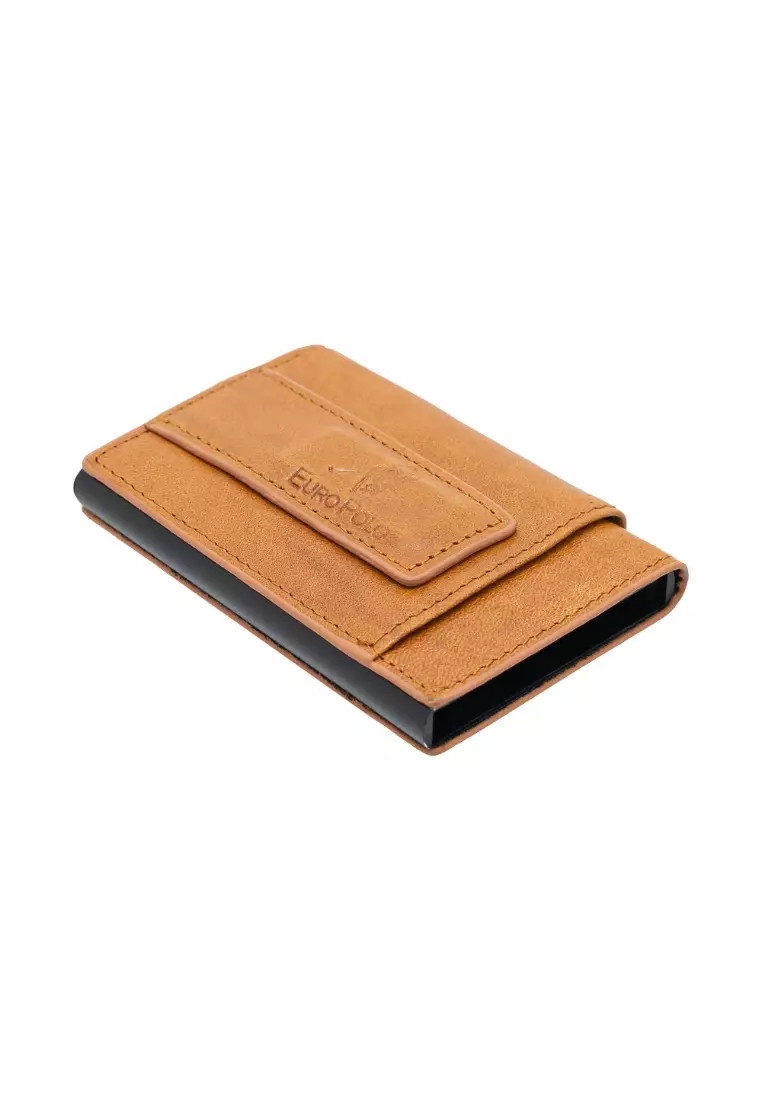 Euro Polo Top Grain Leather Minimalist Cascade Wallet Slim Pop Up Card Case Smart Wallet EWB 20966
