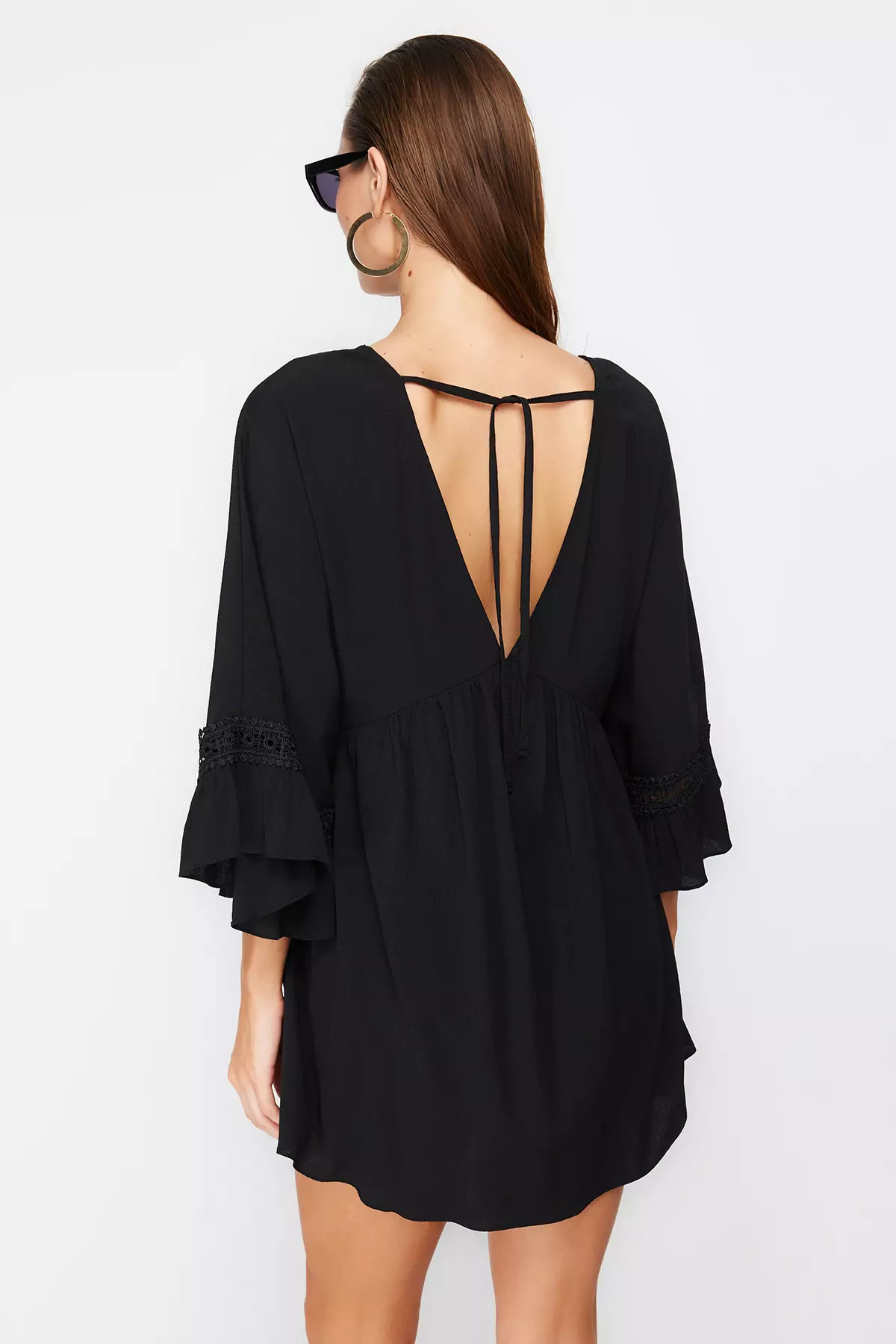 Lace Stripe Detailed Beach Dress