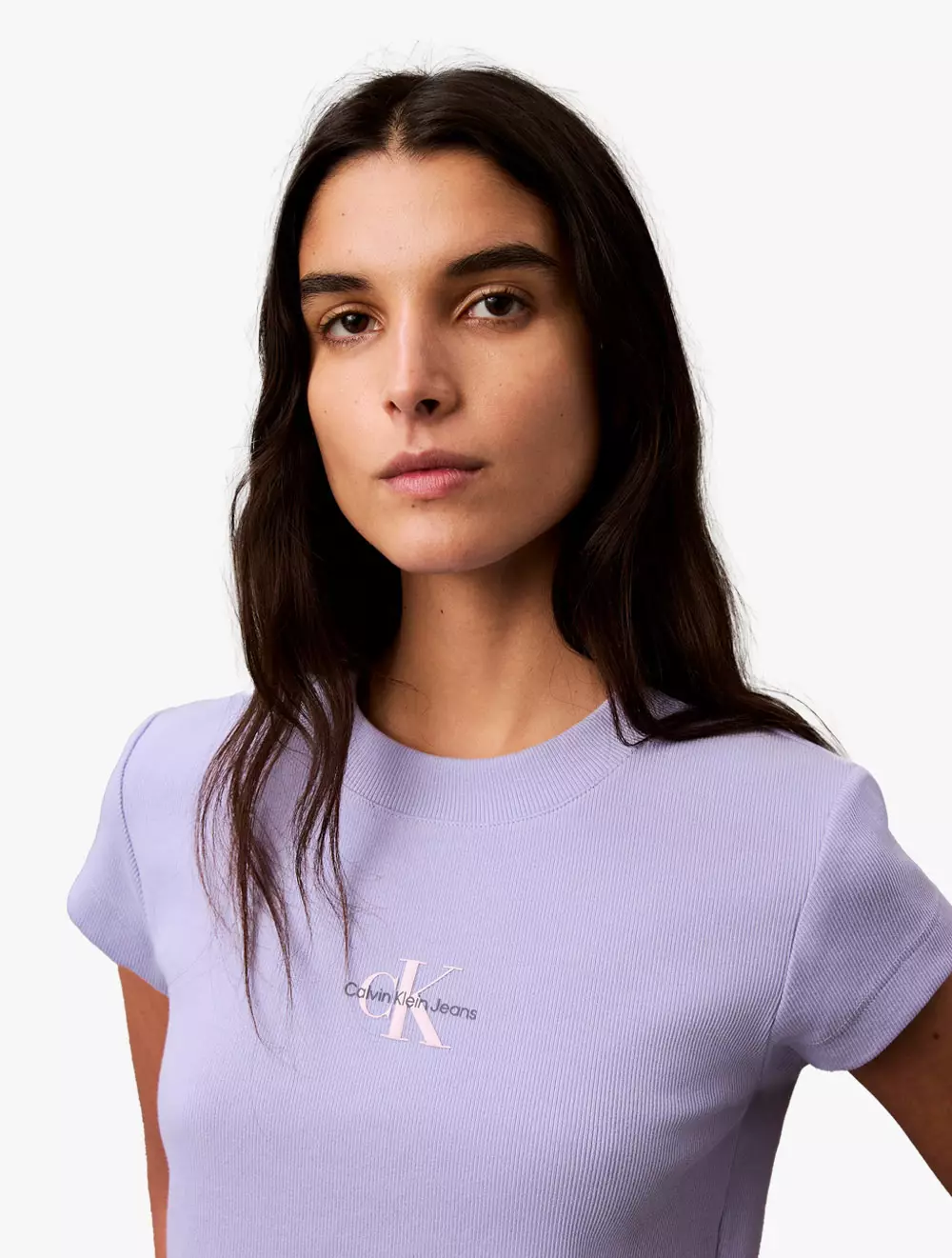 Calvin Klein - Slim Cropped Monogram T-shirt - Purple