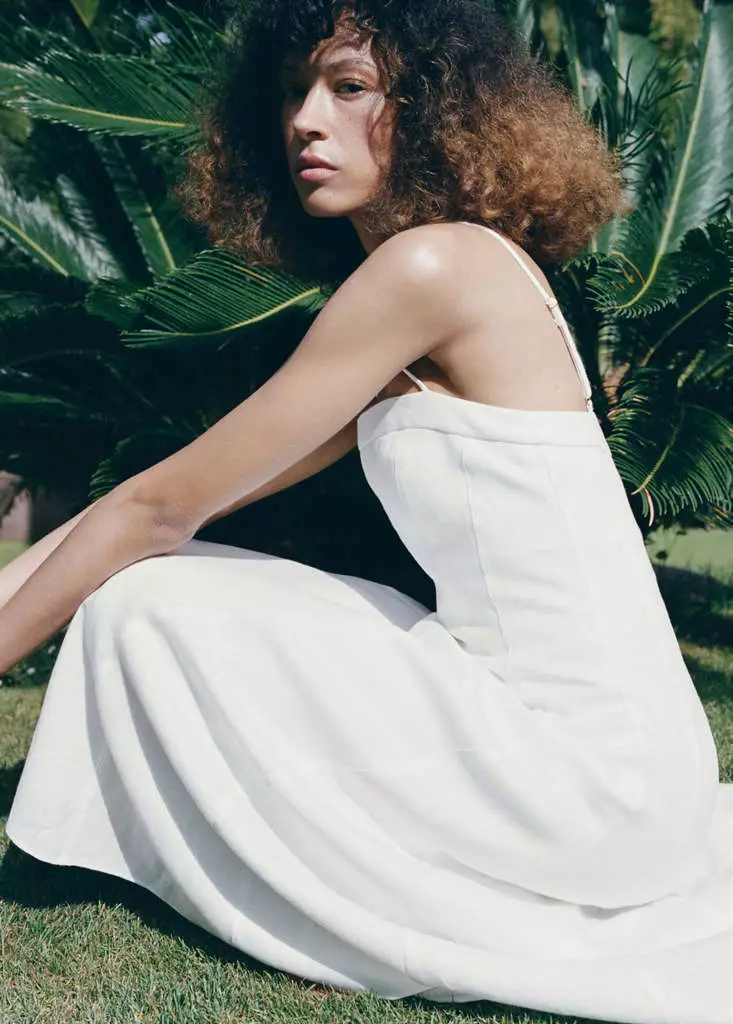 100% Linen Dress With Stitching Detail
