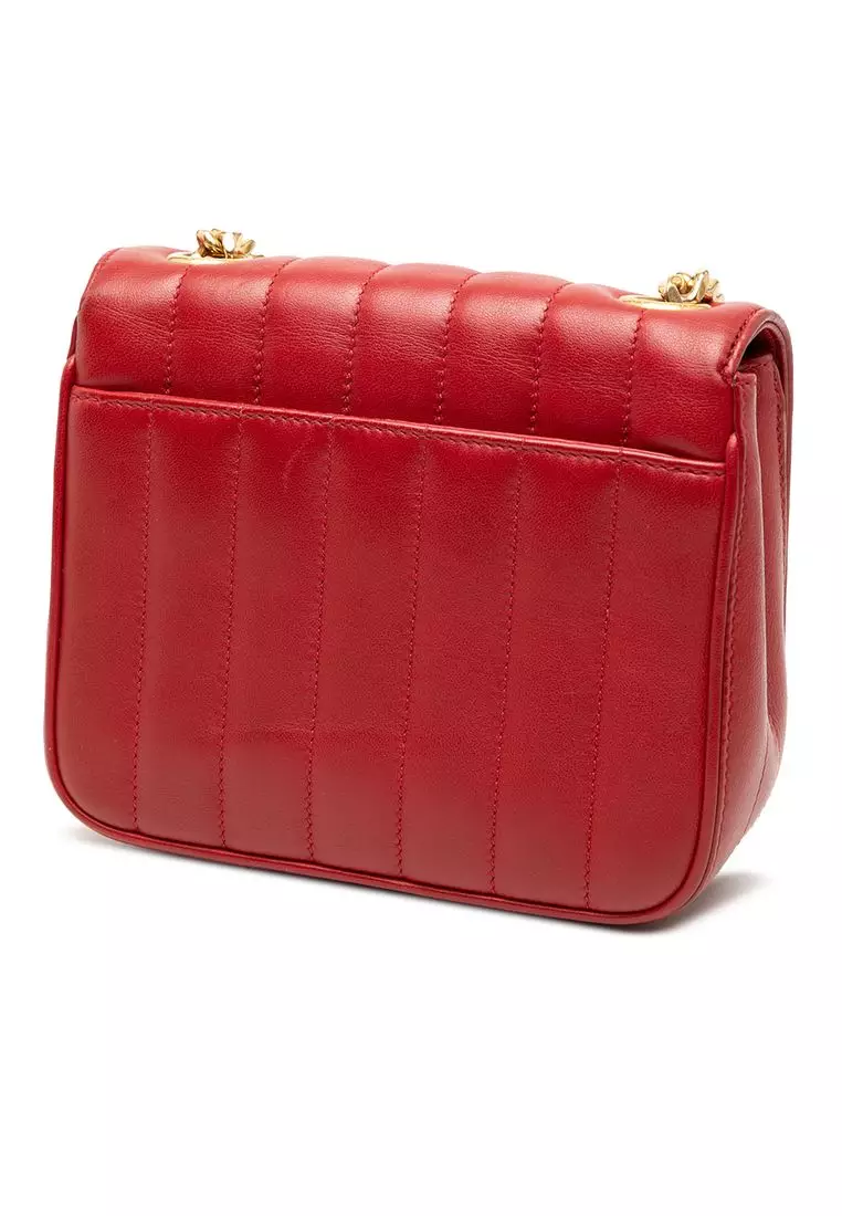 Pre-Loved Saint Laurent Small Lambskin Monogram Vicky Chain Bag