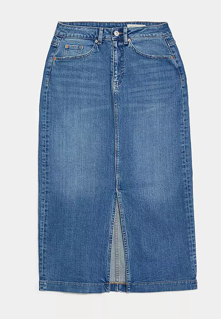 Denim Midi Skirt