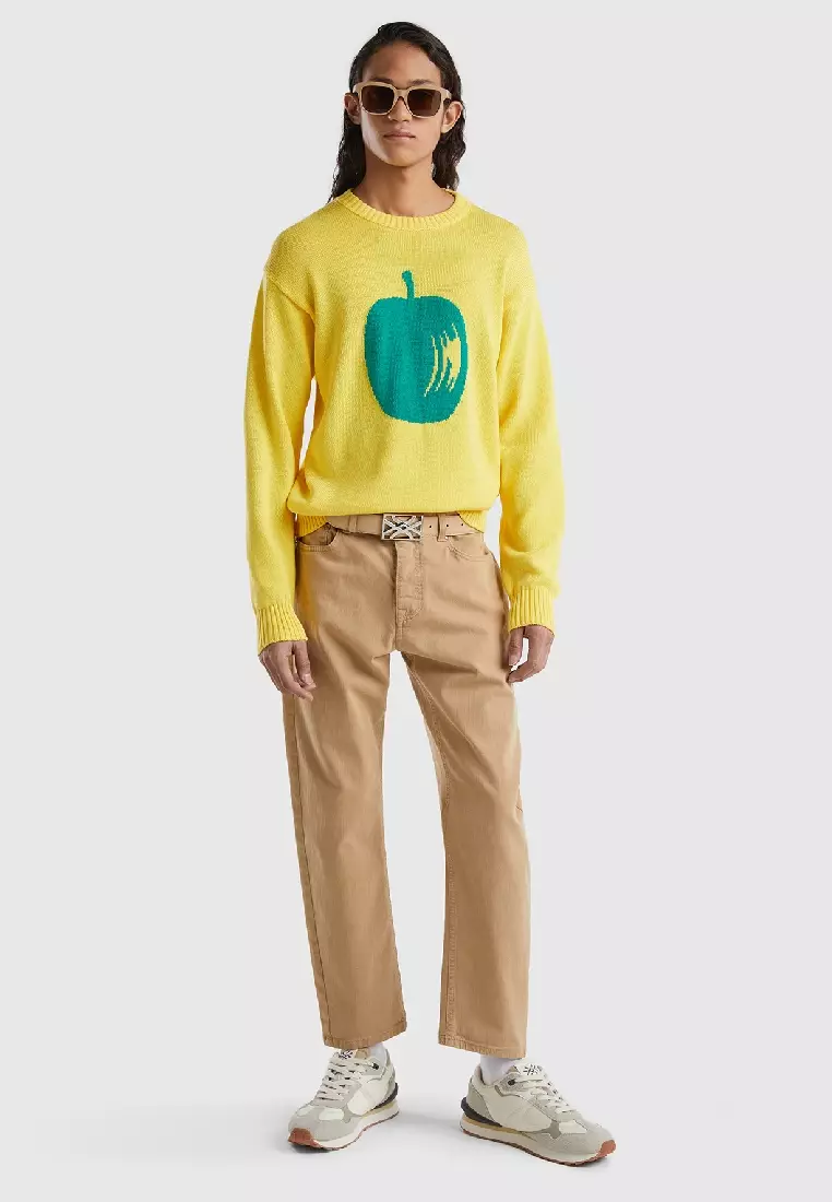 United colors of benetton yellow sweatshirt top