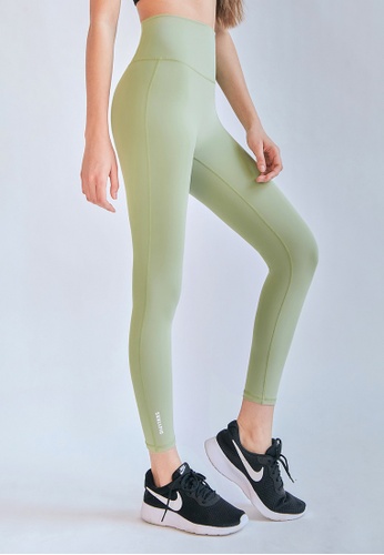 SKULLPIG green [Cotton Flex] High Ankle Leggings (Latte Green) Quick-drying Running Fitness Yoga Hiking 67274AAA84F5C4GS_1