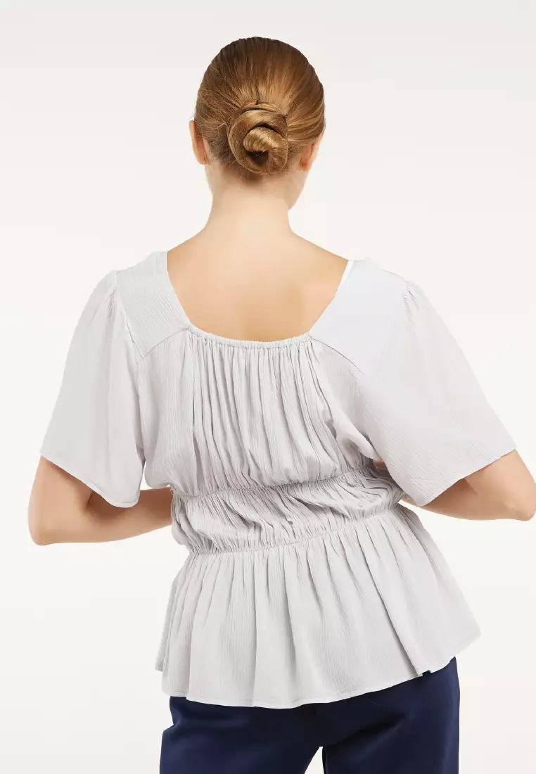 Mayonette Elois Top - Baju Atasan Wanita Terbaru Blouse Korean Style - Ivory