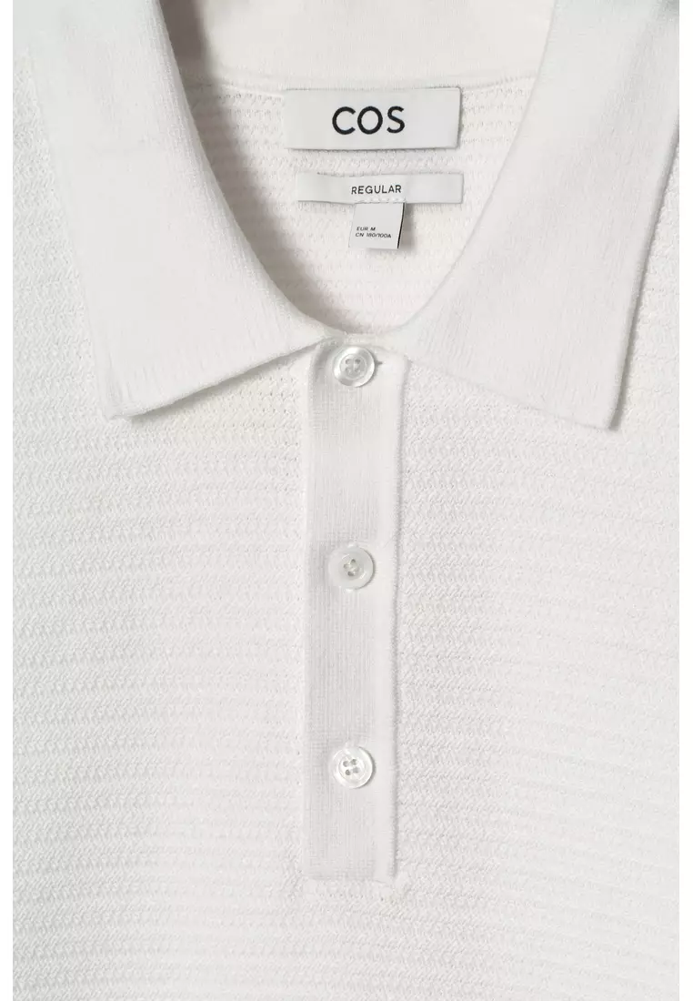 Buy COS TEXTURED KNITTED COTTON POLO SHIRT 2025 Online ZALORA