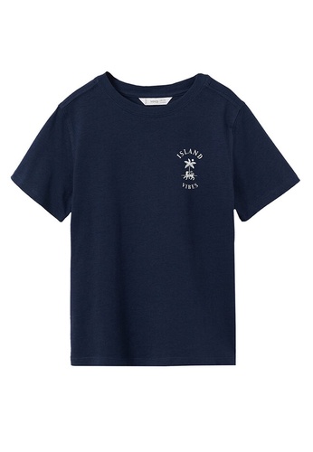 MANGO KIDS blue Printed Cotton-Blend T-Shirt 1D254KA1841A96GS_1