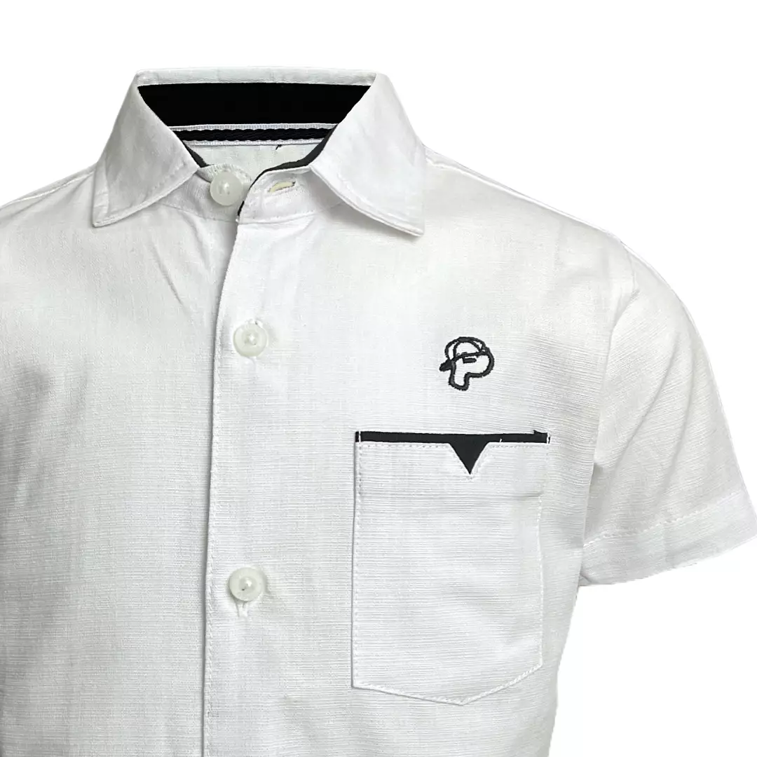 Pingu Kemeja Anak Laki Laki Polos Pendek Putih 92203529