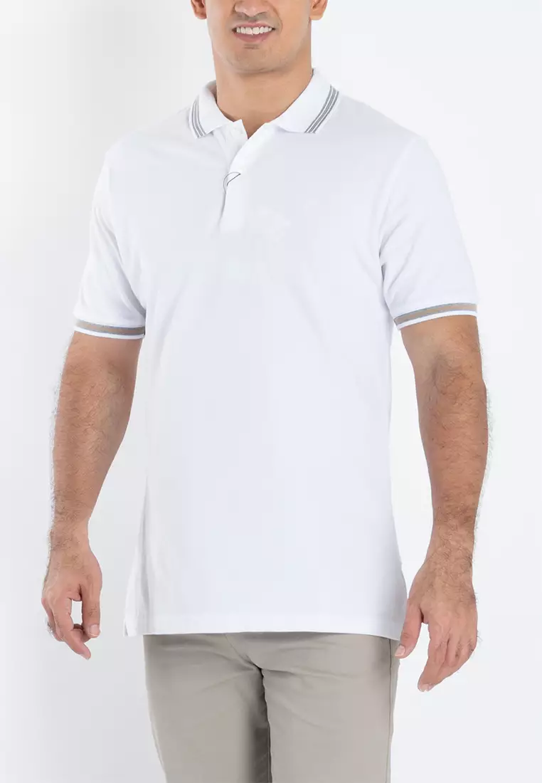 Regular Fit Cotton Polo Shirt With Flat Knit Contrast Trim