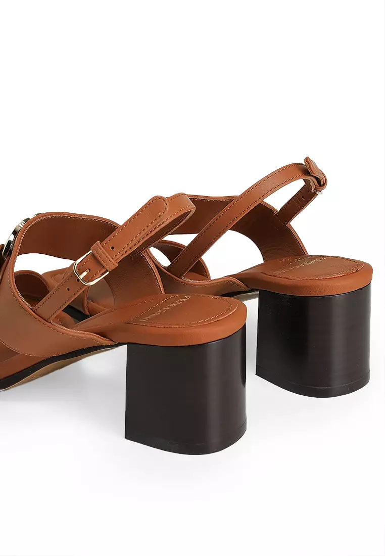 Gancini Ornament Heel Sandals (ct)