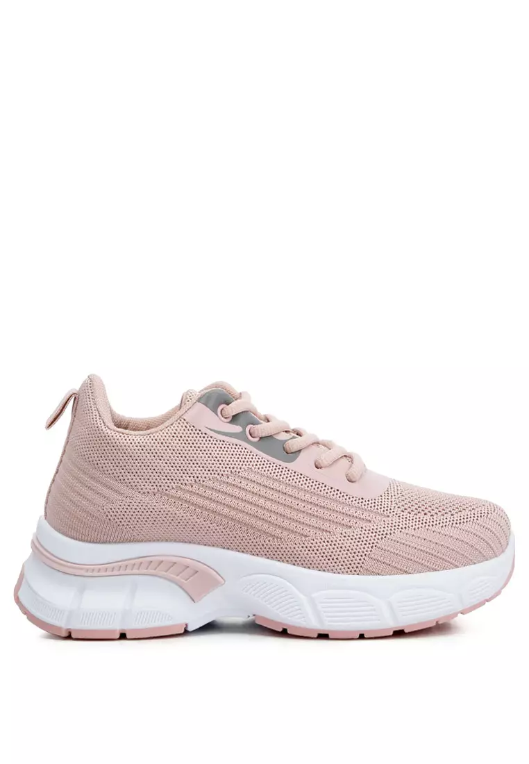 Discount on London Rag  shoes - SKU: Pink Knitted Chunky Sneakers