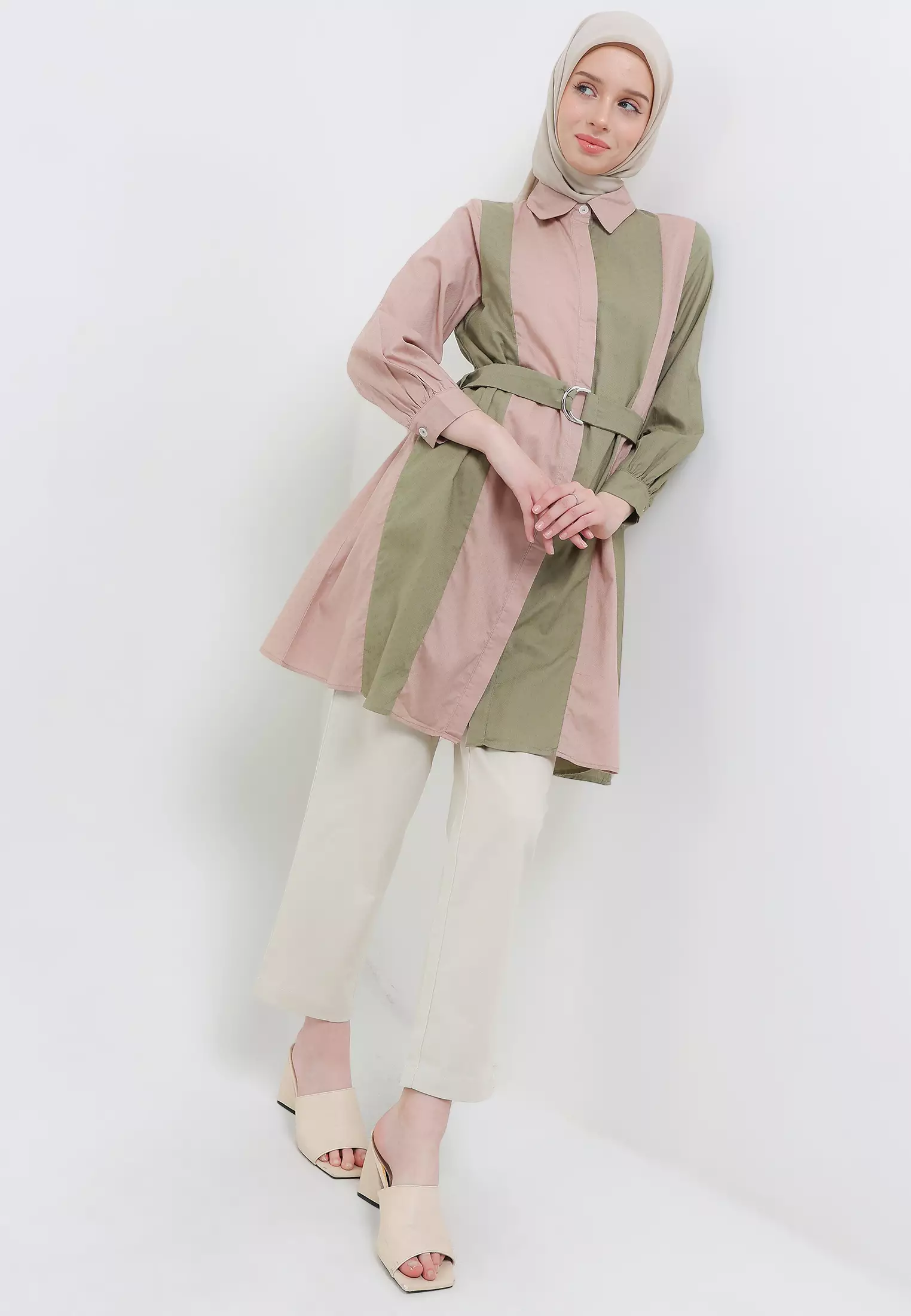 MFMW Sevanja Tunik Hijau Kombinasi Rose