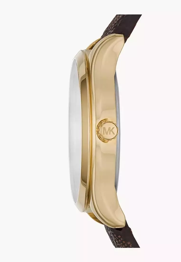 Jam Tangan Wanita Michael Kors Jaycie Three-Hand Brown Leather Watch