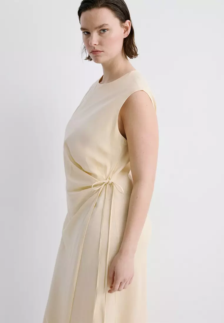 Wrap Midi-Dress With Knot