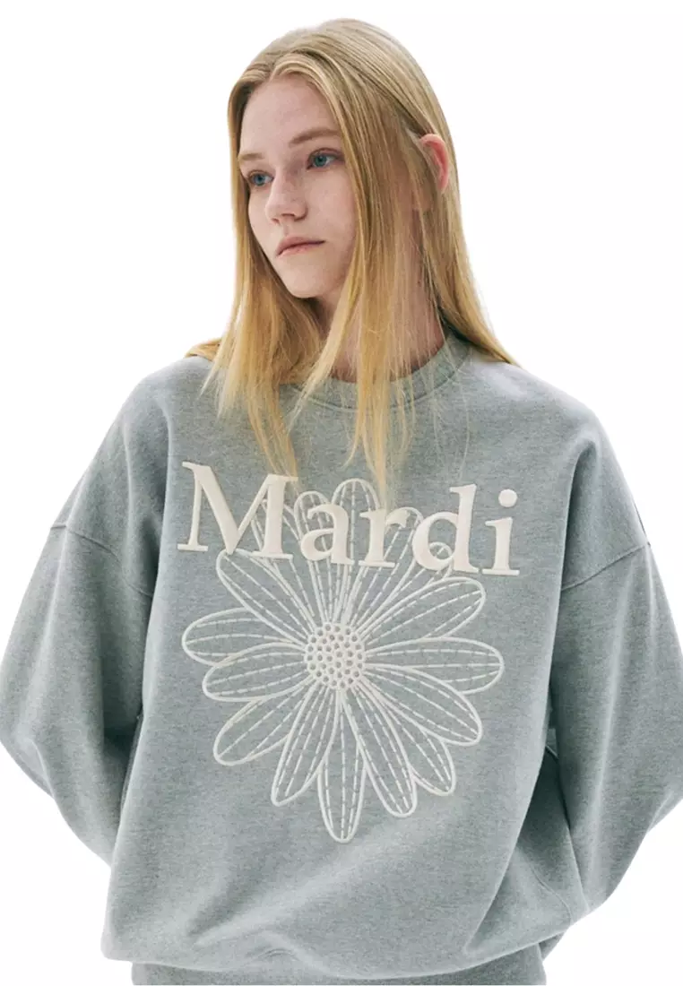Sweatshirt Flowermardi Needlework - Grey Cream